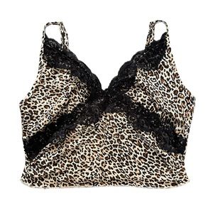 Y2K CHEETAH PRINT W/ LACE CROPPED TOP ||SIZE S||